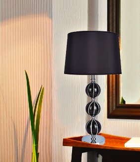 Amazon | Sh照明ブラックthree-orbスタックテーブルランプ、31151tU