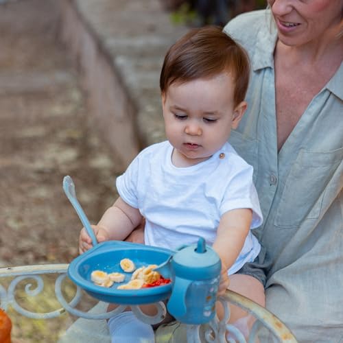 Suavinex, Set Svezzamento Bambino +6 Mesi, Stoviglie Per Bambini Lavabili In Lavastoviglie E Microonde. Include: Bicchiere + Piatto Piano + Ciotola + Cucchiaio. My Family Blu - 3