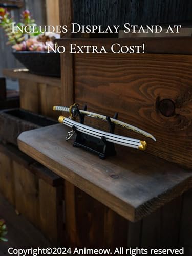 Image of Mini Katana Keyrings | Aesthetic Miniature with Ejection Button | Complimentary Display Stand | Handcrafted and Handpainted |