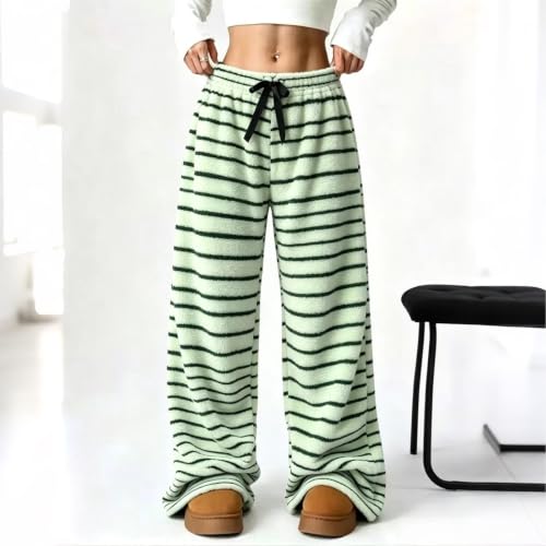Flannel Pajama Pants Women Drawstring Waist Comfy Striped Pajamas Bottoms - image 3