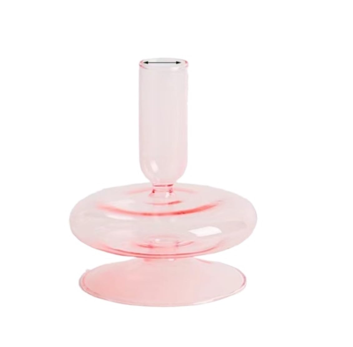 Candle Holder Glass Candle Holder Hand Blown Taper Candles Candlestick Pillar Candelabras Flower Vase Table Decorative(Orange)
