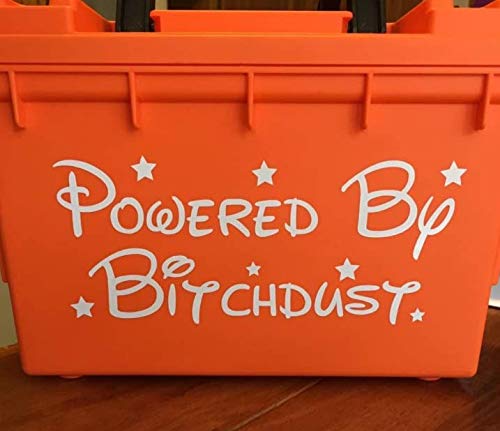 Powered by Bitchdust Decal Vinyl Sticker Auto Car Truck Wall Laptop | White | 7.5