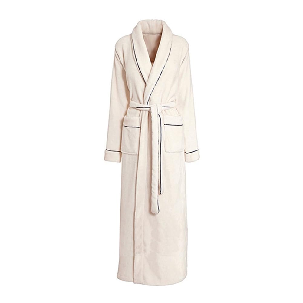 PRINCESS BRIDE Langer Kimono-Bademantel für Damen, flauschiger Plüsch, volle Länge, Flanell-Fleece, warme Nachtwäsche, Nachthemd