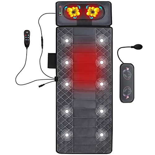 Massage Mat, Full Body Vibrating Massage Pad with Detachable Shiatsu ...