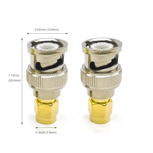 Adaptador SMA macho a BNC macho coaxial, 2 unidades miniatura 2