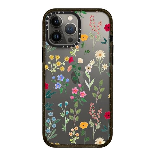 Coque iPhone 13 Pro Max CASETiFY Impact Spring Botanicals protection noire