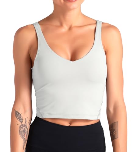 Image of Dragon Fit Sports Bra for Women Longline Padded Bra Yoga Crop Tank Tops Fitness Workout Running Top
