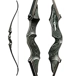 Obert Original Black Hunter Takedown Recurve Bow 60 inch with Bamboo Core Limbs for Archery Hunting Target Practice (40)