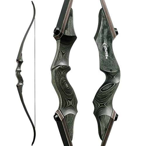 Obert Original Black Hunter Takedown Recurve Bow 60 inch with Bamboo Core Limbs for Archery Hunting Target Practice (60)