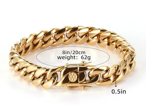 18k Gold Miami Mesh Bracelet, Fashionable And Luxurious Bracelet, Adding Charm, Suitable For Both Men And Women, Suitable For Birthdays, Valentine's Day, Thanksgiving, Christmas Holiday Gifts, Gift Box Packaging2