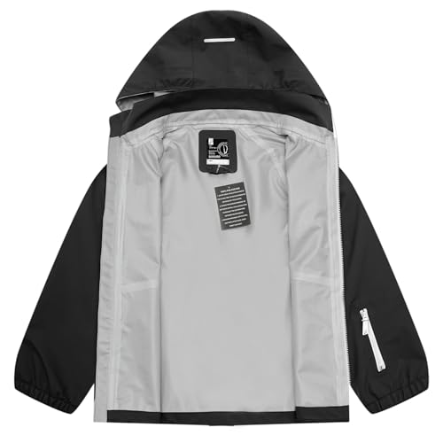 Boys Soft Shell Rain Jacket Lightweight Hiking Jacket Waterproof Windbreaker Outerwear for Kids2