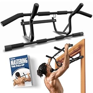 DMoose Fitness Pull Up Bar for Doorway – Hanging Bar Upto 250 Lbs Capacity, No Screwing & No Slipping Chin Up Bar for Door Frame – Padded Grips Pullup Bar for Strength Training with Installation Guide