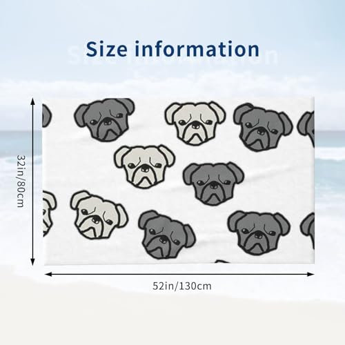 Serviette de bain microfibre bouledogue américain 81x132 cm pour douche - 4