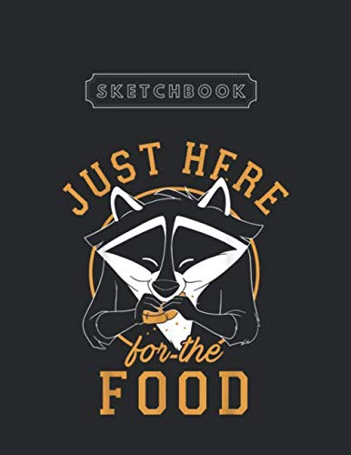 Sketchbook: Disney Pocahontas Meeko Just Here For The Food Portrait Unlined Pages Sketchbook Large Size 8.5'' x 11'' x 110 Pages White Paper Blank Journal with Black Cover for Kids