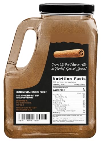 Spicy World Cinnamon Powder 5 LB Jar - Lab Tested for Lead - Ground Cassia Cinnamon Bulk, Great Authentic Spice for Coffee, Tea, Baking & Oatmeal, Rich Flavor & Aroma - Image 2