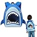 NOHOO Rucksack für Kleinkinder, niedliches Tiermotiv, wasserdicht, für Jungen und Mädchen, Alter 3 bis 6 Jahre, hai, M