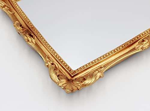 Eaoundm Vintage Gold Antique Mirror, Small Square Wall Decorative Mirror, Desktop Mirror Table Mirror 11 H X 9.6 L Inchs #TOP6