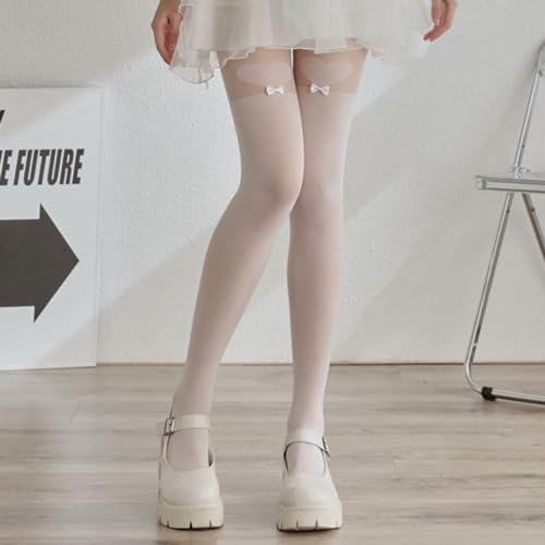 Image of Y2K Patterned Sheer Tights for Women Gothic Punk Thigh High Pantyhose Harajuku Lolita Bandage Fishnet Stockings