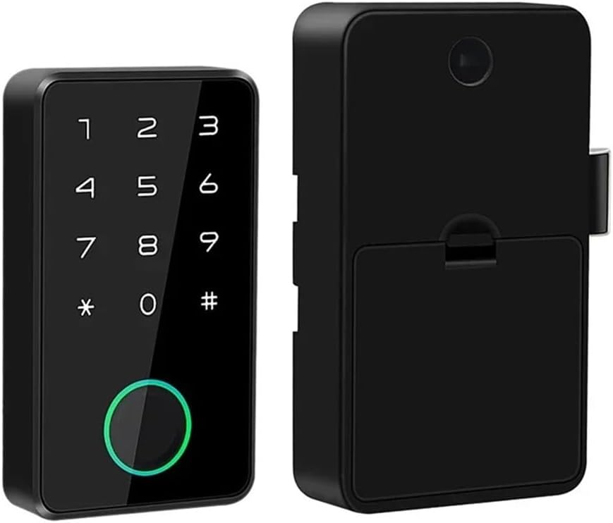 Tuya APP Fingerprint Smart Drawer Cabinet Invisible Lock IC Card Unlock Cabinet Furniture Electronic Keyless Sensor Lock(A)