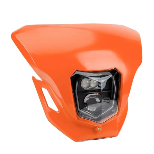 ONETREND Faro Motocicleta Faro LED Para Motocicleta Para CRF 125 250 450L 450RL CR XR Motocross E24 HI LO Beam DRL Luz Para Moto De Cross Headlight Moto(Orange)