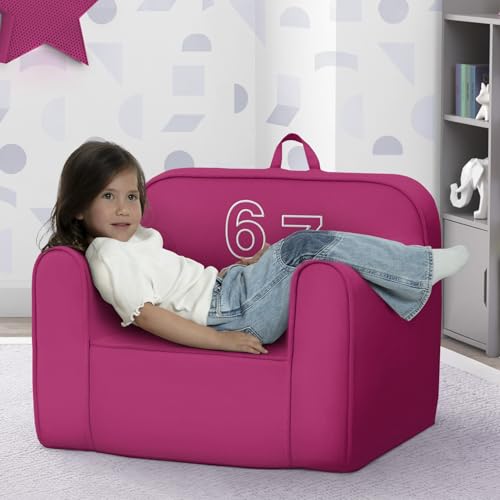 Image of Delta Children 6-7 Cozee Chair - Foam Kids Chair for Ages 18 Months and Up, Hot Pink