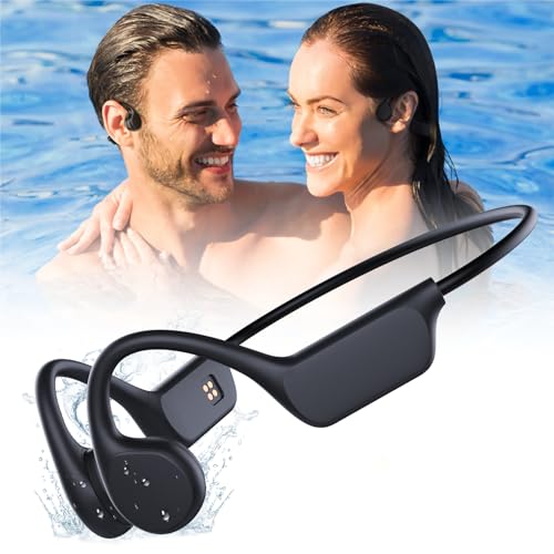 BETAHEAR Underwater Headphones for Swimming, IPX8 Waterproof Earbuds Bone Conduction, MP3 Player Built-in 32G Memory, Bluetooth 5.3 Earphones, Open Ear Wireless Headset with Mic Running Gift for Man