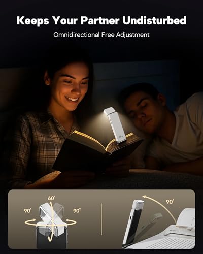 86lux Leselampe Buch Klemme，Wiederaufladbare Buchlampe zum Lesen im Bett – Ansicht 3