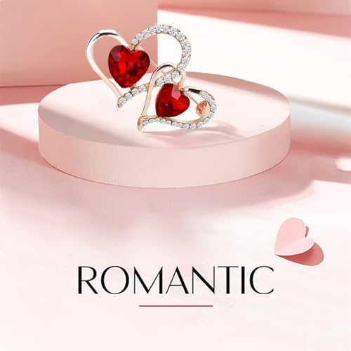 Image of Yadiana LOVE Heart Rhinestone Brooch Pin for Women Girls Fashion, Crystal Love Heart Brooches Lapel Pins Dainty Gold Brooch Stylish Clothes Accessories Valentines Christmas Jewelry Gift for Her