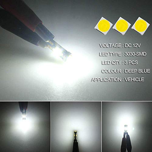 Blyilyb 20-Pack T5 17 18 27 37 58 70 73 74 79 85 86 2721 Led Bulbs 3030 Chips Led Lamp For Map,Dashboard,Instrument Panel,Dome,Gauge Lightst Bulbs #TOP3