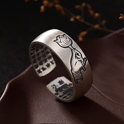Bague réglable pour les femmes anneau ouvert vintage cœur sutra glossy