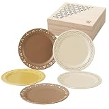 山加商店 木箱入り 皿 小皿 電子レンジ対応 食洗器対応 16cm 5枚セット komon ケーキ皿 パン皿 食器セット 美濃焼 日本製 YMK80-57H