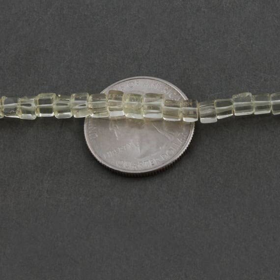 Quartz Citron 3mm-4mm LKBEADS perles briolettes en cube lisse de 8 pouces pour création de bijoux