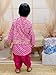 BownBee Pure Cotton Printed jacket with Dhoti Kurta for Boys (Pink, 6 Months-12 Months)