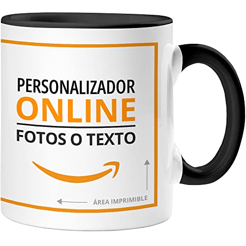360 Onlineprint Taza Personalizada | Material: Cerámica | Modelo: Taza con Interior y Asa Colorida | Ideal para Regalo Personalizado o uso Empresarial | Color: Negro| Capacidad: 325 ml 360 Onlineprint Taza Personalizada | Material: Cerámica | Modelo: Taza con Interior y Asa Colorida | Ideal para Regalo Personalizado o uso Empresarial | Color: Negro| Capacidad: 325 ml