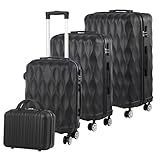 Lishetimig Luggage Sets 4 Piece Travel Suitcase Set with ABS Hard Shell Luggage, Secure TSA Lock...
