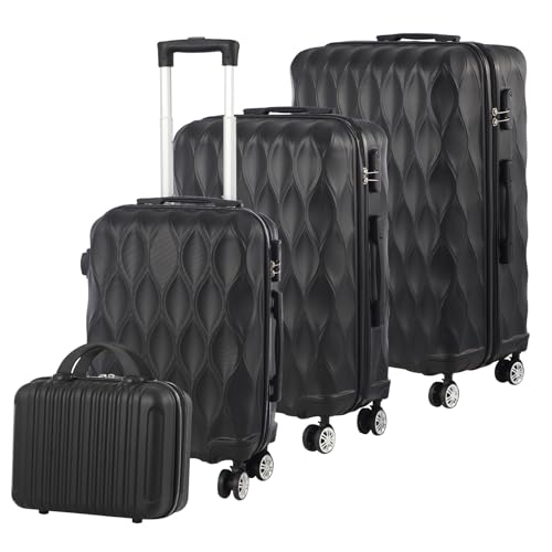 Lishetimig Luggage Sets, Travel Suitcase Sets with Hard Shell ABS Lightweight Durable, 360° Spinner Wheels and TSA Lock, 14