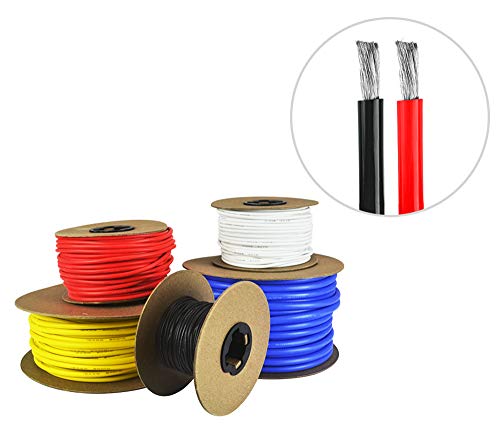 6 AWG Gauge Silicone Wire - Fine Strand Tinned Copper - 10 Feet Red, 10 Feet Black 6 AWG Gauge Silicone Wire - Fine Strand Tinned Copper - 10 Feet Red, 10 Feet Black