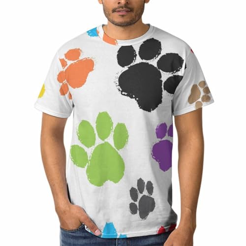Tee Shirt Manches Courtes Homme Patte Colorée Col Rond - Tshirt Casual