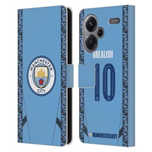 Head Case Designs Officially Licensed Manchester City Man City FC Jack Grealish 2024/25 Players Home Kit Leather Book Wallet Case Cover Compatible with Xiaomi Redmi Note 13 Pro Plus 5G