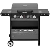 Royal Gourmet 4 Brûleurs Barbecue Gaz, Gril à Gaz sur Chariot de Puissance 10 KW avec Ta...