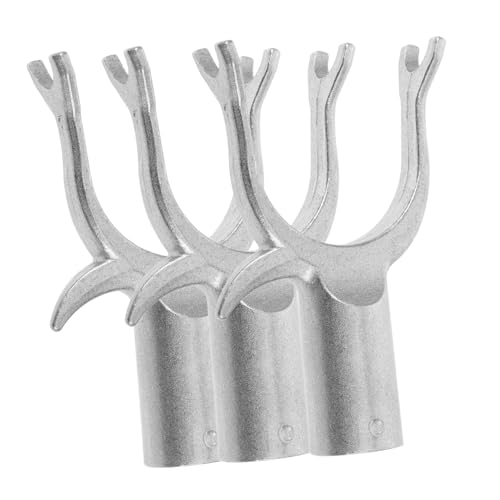 FUNNETOYU Têtes De Remplacement pour Tringles à Vêtements u 1,9 Cm Alliage D'aluminium Solide Support Cintres Suspendre Vêtements Balcon 3 Pièces