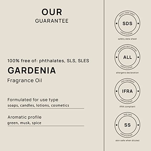 Vinevida [4Oz] Gardenia Fragrance Oil For Soap Making Scents For Candle Making, Perfume Oils, Soy Candles, Home Scents Oil Diffuser, Laundry Dryer Balls, Linen Sprays, Body Lotion, Massage Oils #TOP2
