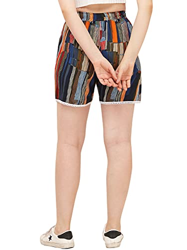 Image of DHRUVI TRENDZ Women's Regular Shorts (2021 Grey&Blue X-Large)
