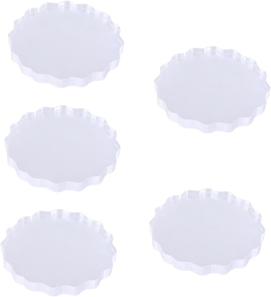 Zerodeko 5pcs Acrylic TPR Seal Plate Set 10x10cm Stamping Block for Home and Shop Crafting