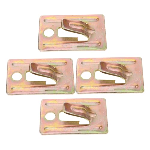 Hemobllo 4 Pièces Support Mural pour Chauffe-eau et Radiateur, Plaques de Fixation Robustes en Acier avec Crochets, Kit de Montage Charge Lourde pour Cuisine et Salle de Bain (7,8 x 5 cm, Doré)