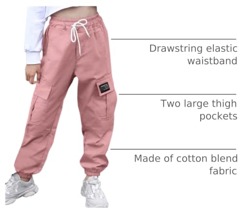 Image of AOWKULAE Girls & Women's Casual Cargo Jogger Pants, 6 Years - Women 3XL