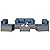 Shintenchi 5 Pieces Outdoor Patio Furniture Sets, Patio Sectional Sofa Couch, Silver Gray PE Wicker Furniture Modular Patio Conversation Sets Patio Sofa with Washable Cushions & Table (Aegean Blue)