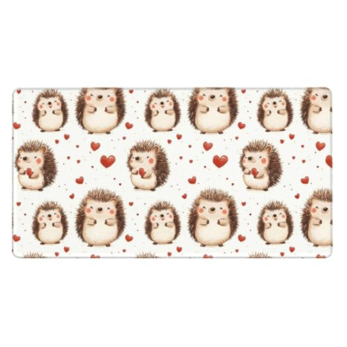 Grand tapis de souris de jeu hérisson mignon pour bureau PC et ordinateur portable