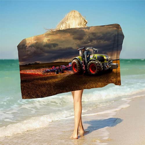 JXSMYT Trecker Traktor Strandtücher Mikrofaser Strandtuch, Badetuch,Handtuch,Strandtuch für Kinder,Schnelltrocknend Kein Sand,Strandtuch XXL (TLJ-2,100x200cm) Cover