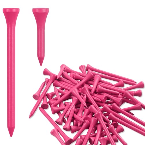 Zivisk Wooden Golf Tees 3-1/4 inch 100 Count & 1-1/2 inch 20 Count Pink